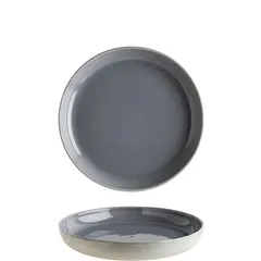 Πιάτο βαθύ πορσελάνης 24cm, με κάθετα πλαινά, Σειρά Ground, γκρι, BONNA (τιμή για 6 τεμάχια) GRSGRO24CK
