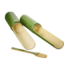 Δοχείο/Σωλήνας σερβιρίσματος Wakatake,+ φ5x27cm, από Bamboo, με σπάτουλα 15x2cm, made in Japan (τιμή για 2 τεμάχια) NISWAK6