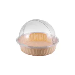 Ψωμιέρα Rattan (PP) με Διάφανο Καπάκι Roll-Top (PC), Στρογγυλή φ40xΥ42cm, Υψηλής Αντοχής, Μπεζ WH-P2211