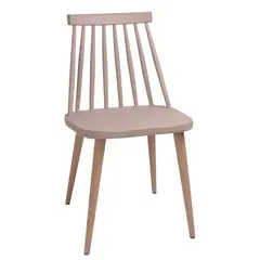 (MinQty) Z.EM139,91 LAVIDA Καρέκλα Μεταλλική Φυσικό, PP Tortora 43x48x77cm (Τιμή για 4 τεμάχια)