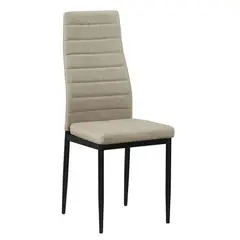 (MinQty) Z.EM966B,136 JETTA καρέκλα Βαφή Μαύρη/Ύφασμα Dark Beige 40x50x95cm (Τιμή για 6 τεμάχια)