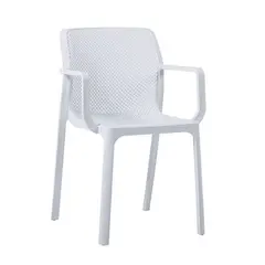 (MinQty) Z.E381,1 DORIAN Πολυθρόνα PP-UV Άσπρη 54x55x83cm (Τιμή για 6 τεμάχια)