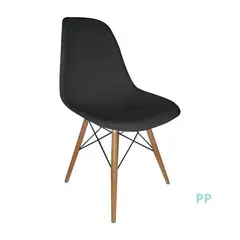 (MinQty) Z.EM123,2P ART Wood καρέκλα Ξύλο/PP Μαύρο (Τιμή για 4 τεμάχια)