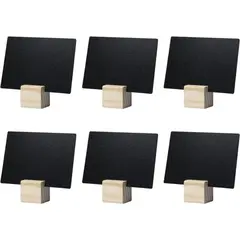 Σετ 6 ξύλινες βάσεις ετικετών A7 χρώμα Teak, 11x7.6cm 30658/ TAG-HLD-TE