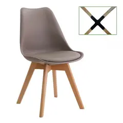(MinQty) Z.EM136,90 MARTIN καρέκλα Metal cross Ξύλο/PP Sand Beige 48x50x82cm  (Τιμή για 4 τεμάχια)