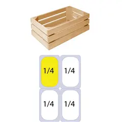 Ξύλινο τελάρο GN1/4, 16.2x26.4x10.5cm, σε φυσικό χρώμα, BISETTI Italy 27114