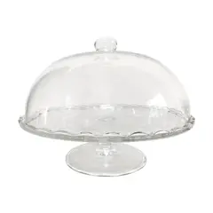 Τουρτιέρα γυάλινη φ29xΥ16cm, με καπάκι CAS-826000