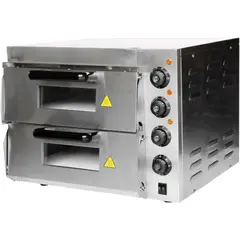 Ηλεκτρικός Φούρνος Πίτσας, Διπλός, θάλαμος 40x40cm, 3KW, έως 350°C., KARAMCO HEP-2ST