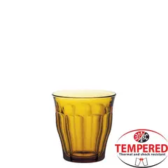 Γυάλινο Ποτήρι 25cl, Φ8.7x9cm, Πορτοκαλί, Tempered, Σειρά Picardie, DURALEX (τιμή για 12 τεμάχια) PICARDIE-AMBER/25CL