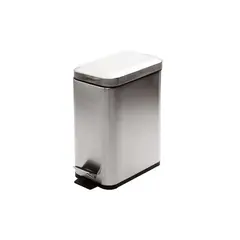 Κάδος πεντάλ 5lt Slim, 14x28xΥ31cm, Soft Close, INOX ματ, μεταλλικός, ESTIA ES/02-5542