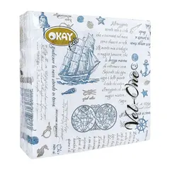 Πακέτο 60 Χαρτοπετσέτες FSC, Super Απαλές Vel-One, 40x40cm, ναυτικό σχέδιο, Okay Italy (τιμή για 2 πακέτα) O404F4150694A