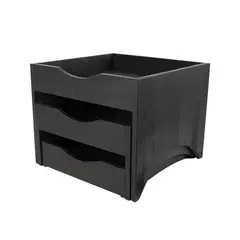 Ξύλινο Σταντ Μπουφέ 3 επιπέδων, 39.5x39.5x32cm, Black Lacquer, SELECT CONCEPT BQ103B