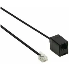 Τηλεφωνική καλωδίωση 1x αρσενικό σε 1x θηλυκό 6P4C 10m μαύρο. FTT3-014