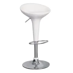 (MinQty) Z.E248,1 DISCO σκαμπώ BAR Χρώμιο/ABS Άσπρο 44x40x71/92cm (Τιμή για 2 τεμάχια)