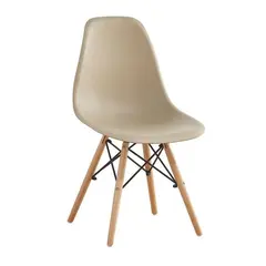 (MinQty) Z.EM123,9W ART Wood καρέκλα Ξύλο/PP Tortora 46x52x82cm (Τιμή για 4 τεμάχια)