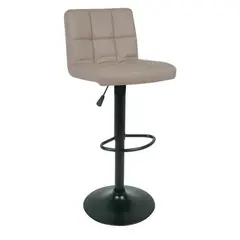 (MinQty) Z.EM412,5M LINO σκαμπώ BAR Βαφή Μαύρη/PU Cappuccino 44x50x92/113cm (Τιμή για 2 τεμάχια)