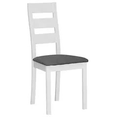 (MinQty) Z.E782,2 MILLER καρέκλα Οξυά Άσπρη/Ύφασμα Γκρι 45x52x97cm (Τιμή για 2 τεμάχια)