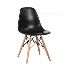 (MinQty) Z.EM123,2W ART WOOD καρέκλα ξύλο/PP μαύρο 46x52x82cm (Τιμή για 4 τεμάχια)