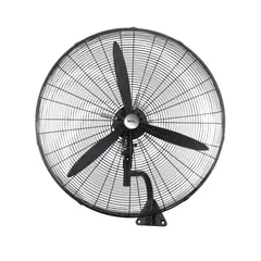 FW-650 Βιομηχανικός Ανεμιστήρας Τοίχου  65εκ σε Χρώμα Μαύρο 1​50W​ Με τηλεχειριστήριο Περιστρεφόμενος 90°