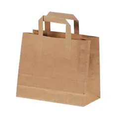 Χάρτινη Τσάντα Take-Away, με χεράκι και πάτο, χρώμα KRAFT, 22x11x24cm (τιμή για 500 τεμάχια) 002.06.001
