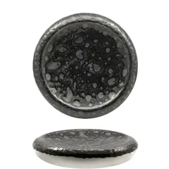 Πιάτο πορσελάνης υπερυψωμένο, φ27cm, Σειρά MATHERIA, μαύρο, Lioness (τιμή για 4 τεμάχια) LION.17449