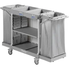 Καρότσι καμαριέρας πλαστικό για 2 σάκους (δεν περιλαμβάνονται), με πλάτη, TTS Cleaning MAGIC-HOTEL-890B