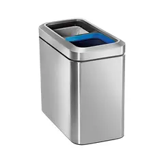 ​Κάδος ανακύκλωσης/διαχωρισμού διπλός 10+10Lt (20lt), INOX, ανοιχτός χωρίς καπάκι 38.7x22xΥ42.5cm CW1470