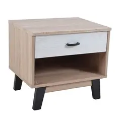 ΚΟΜΟΔΙΝΟ ΞΥΛΙΝΟ ΜΕ ΣΥΡΤΑΡΙ ΣΕ ΑΣΠΡΟ ΚΑΙ ΦΥΣΙΚΟ ΧΡΩΜΑ 48x38x44 εκ. ANKOR 825813