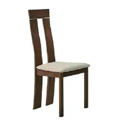 (MinQty) Z.E789,1 PELLA καρέκλα Οξυά Καρυδί Burn Beech /Ύφασμα Μπεζ 45x50x103cm (Τιμή για 2 τεμάχια)