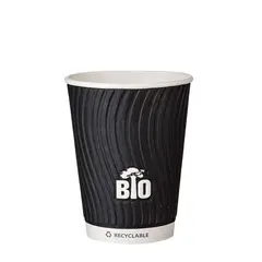 Ποτήρι Χάρτινο, WATERBASED, διπλού τοιχώματος, σχέδιο Tree, Μαύρο, 12oz (90mm), Tessera (τιμή για 100 τεμάχια) Q530014EBT