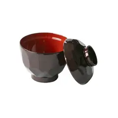 Παραδοσιακό μπωλ σούπας Miso με καπάκι, φ9xΥ9.2cm, μαύρο, made in Japan (τιμή για 3 τεμάχια) NISKITSHI5