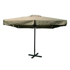 Z.Ε908,2 ΟΜΠΡΕΛΑ alu βαρέως τύπου Σκελετός Ανθρακί/Ύφ.Μπεζ 250gr  4x4m (H 3,9m - σωλ.D60mm)