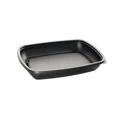 Δοχείο Τροφίμων Ορθογώνιο 600ml, 23x16x4cm, PP, Μαύρο χωρίς καπάκι (τιμή για 75 τεμάχια) HOT78120
