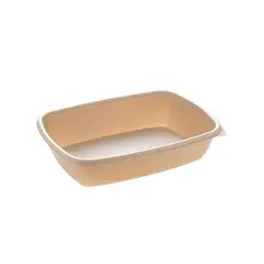 Δοχείο Τροφίμων Ορθογώνιο 900ml, 23x16x5cm, PP, Μπεζ χωρίς καπάκι (τιμή για 75 τεμάχια) HOT78130IR