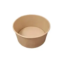 Μπωλ 750ml, Φ14.5xΥ7cm, Χάρτινο Kraft, μιας χρήσης χωρίς καπάκι (τιμή για 100 τεμάχια) BW-15-750