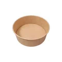 Μπωλ 550ml, Φ14.5xΥ5.2cm, Χάρτινο Kraft, μιας χρήσης χωρίς καπάκι (τιμή για 100 τεμάχια) BW-15-550