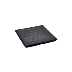 ​Πιατέλα (Δίσκος) μελαμίνης, 25x25xΥ2cm, 380gr, μαύρη GRM-455/BLACK