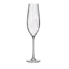 ​Ποτήρι Κρυσταλλίνης Σαμπάνιας, 26cl, φ6.6x26.8cm, Σειρά COLUMBA OPTIC, CRYSTALITE BOHEMIA (τιμή για 12 τεμάχια) OPTIC FLUTE/26CL