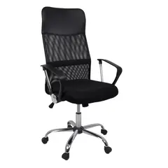 ΕΟ502,1 BF2400 Πολυθρόνα Γραφείου Διευθυντή, Βάση Χρώμιο, Pu Μαύρο, Mesh Μαύρο 61x63x110/120cm