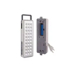 Επαναφορτιζόμενος φακός ασφαλείας με λαβή, ανάβει αυτόματα μόλις κοπεί το ρεύμα  6.5x22x4cm EML-730