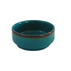 Μπωλ πορσελάνης, Φ6.5cm, Κυπαρισσί με ρίγα, σειρά OPERA, LUKANDA (τιμή για 6 τεμάχια) LOP99-BL-6.5