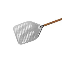 Φτυάρι Πίτσας διάτρητο 36x36cm αλουμινίου, με κοντάρι 1.5m σε χρώμα ξύλου, GI.Metal Italy Ολικό Μήκος 1.90m. AW-37RF/150