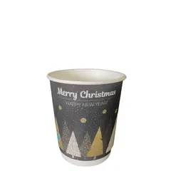 Ποτήρι Ζεστών και Κρύων Χάρτινο, διπλού τοιχώματος, ΧΡΙΣΤΟΥΓΕΝΙΑΤΙΚΑ σχέδια, 8oz (τιμή για 100 τεμάχια) CHRISTMAS-DW-8OZ