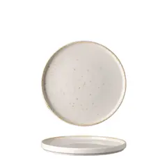 Πιάτο με κάθετο RIM πορσελάνης, Φ22cm, Λευκό, σειρά Leon, LUKANDA (τιμή για 6 τεμάχια) LEO1-VN-22