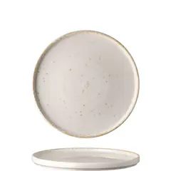 Πιάτο με κάθετο RIM πορσελάνης, Φ27cm, Λευκό, σειρά Leon, LUKANDA (τιμή για 6 τεμάχια) LEO1-VN-27