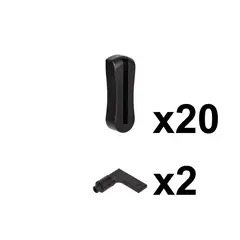 Σετ 20 Βάσεις κρυφές μαύρες πλαστικές & 2 κλειδιά, Papoutsanis HDN-SET-8050001