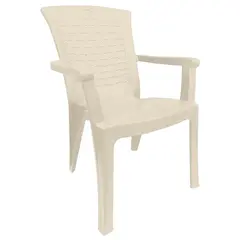 Z.E397,2  VALERIA Πολυθρόνα Τραπεζαρίας Κήπου Στοιβαζόμενη, PP Απόχρωση Μπεζ (Rattan Look) 57x64x89cm