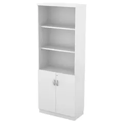 Z.EΟ979,6 ΒΙΒΛΙΟΘΗΚΗ Γραφείου, 3 Ράφια - Ντουλάπι Δίφυλλο, Απόχρωση Άσπρο 80x40x211cm