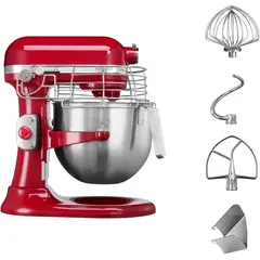 Mixer με κάδο, με INOX κάδο 6.9Lt, 375W, 1.3HP, 40 έως 200 RPM, κόκκινο, Kitchen Aid 5KSM7990XEER