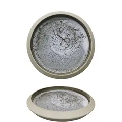 Πιάτο πορσελάνης με κάθετα πλαϊνά, φ24xΥ3cm, σειρά Fusion, Prego (τιμή για 6 τεμάχια) P-FU-3-RV24